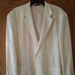 Alan Flusser Men's Linen Cream Blazer